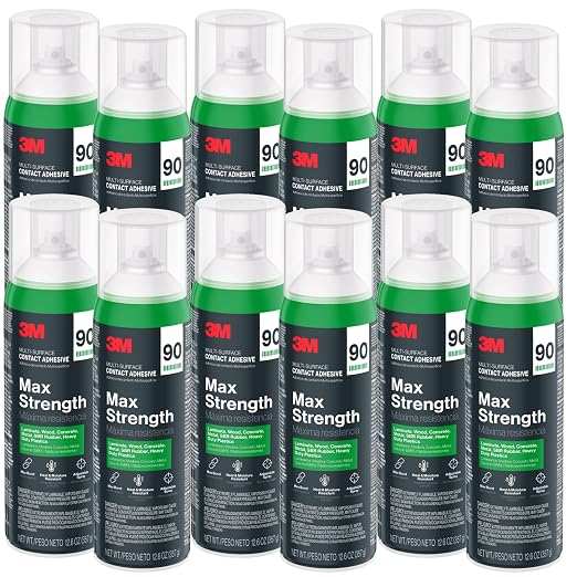 3M Max Strength 90 Contact Adhesive Spray, 12.6 oz – Low VOC Heavy Duty Glue by 3MIndustrial