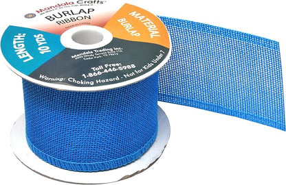 Mandala Crafts Sky Blue Burlap Ribbon 2.5 Inches Wide Jute Ribbons - Image 4