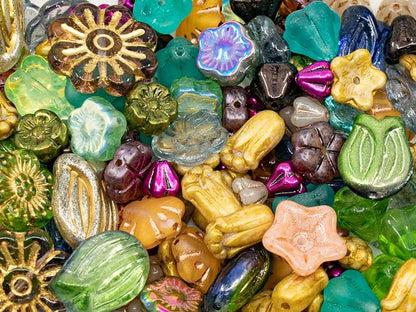 1.4oz Summer Mix of Small Czech Glass Flower Beads, Hand Made Set Kit, Bell by CzechBeadsManufacturer