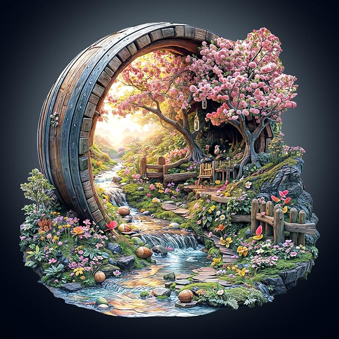 Wooden Puzzles for Adults, Spring Flower Wooden Jigsaw Puzzle for Adults - Image 9