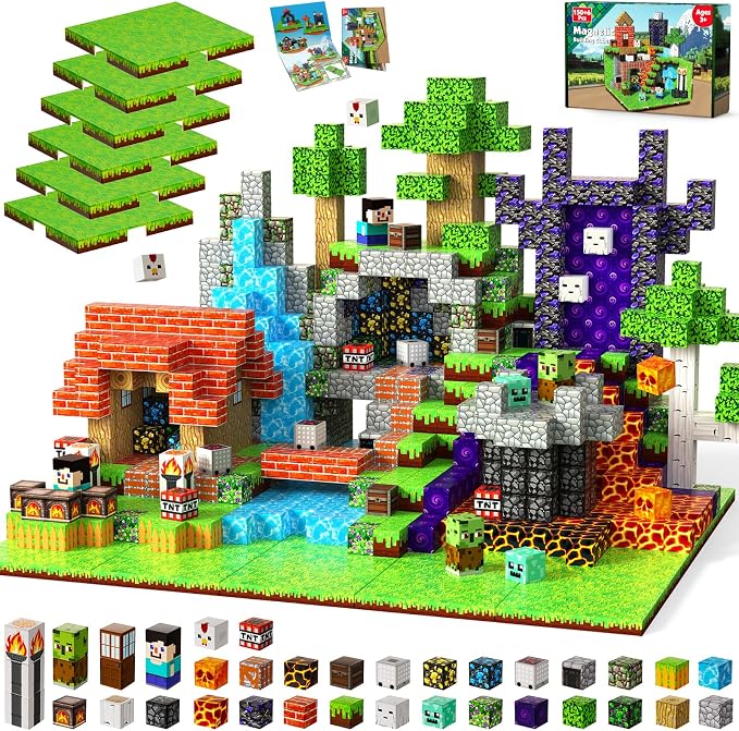 150PCS Magnetic Blocks with 6 Baseplate by ToyUnited