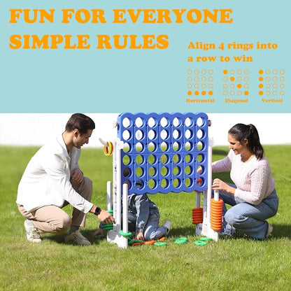 SDADI Height-Adjustable Giant 4-in-a-Row Game, 2-in-1 Jumbo 4-to-Score & Ring - Image 6