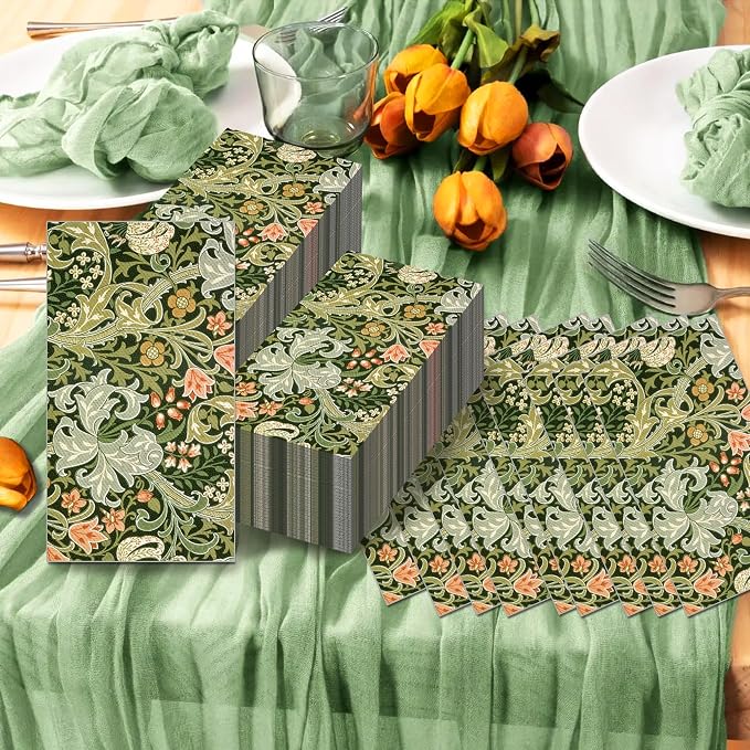 80PCS Vintage Floral Paper Napkins - Image 3