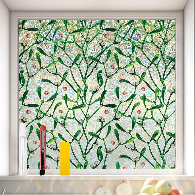 Window Privacy Film Stain Glass Window Film Rainbow Window Film Window clings by Countewolwindowfilm