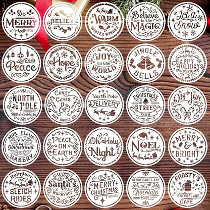 Small Christmas Stencils for Painting on Wood 4inch, Christmas Stencil Xmas by zosylley