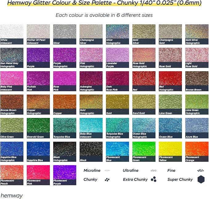 Hemway Polyurethane & Epoxy Resin Glitter 100g / 3.5oz Metallic Crystal Flake - Image 8