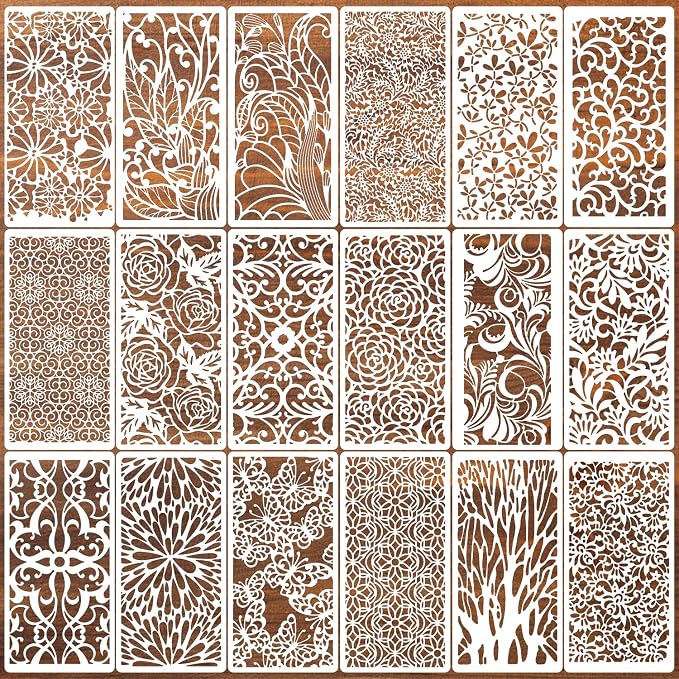 Floral Stencils for Crafts Reusable Damask Texture Stencils for Painting by zosylley
