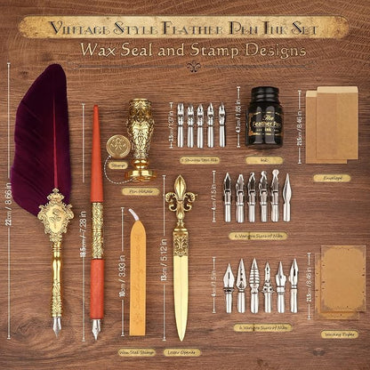 Feather Quill Pen and Ink Set 27Pcs Calligraphy Pens Fountain Pen Calligraphy - Image 2