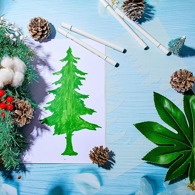 8 Pieces Pine Tree Stencils Art Painting Templates Stencils - Image 5