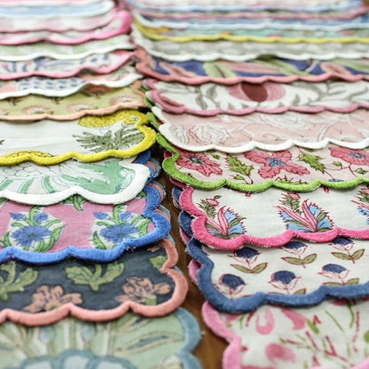 Ridhi Mix Random Hand Block Print Napkins 9" x 9" Set of 6 Reusable Cotton - Image 3