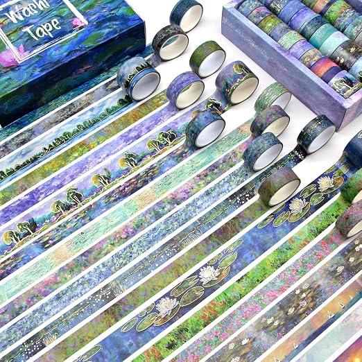 27 Rolls Monet Gold Foil Vintage Washi Tape Set - Image 3