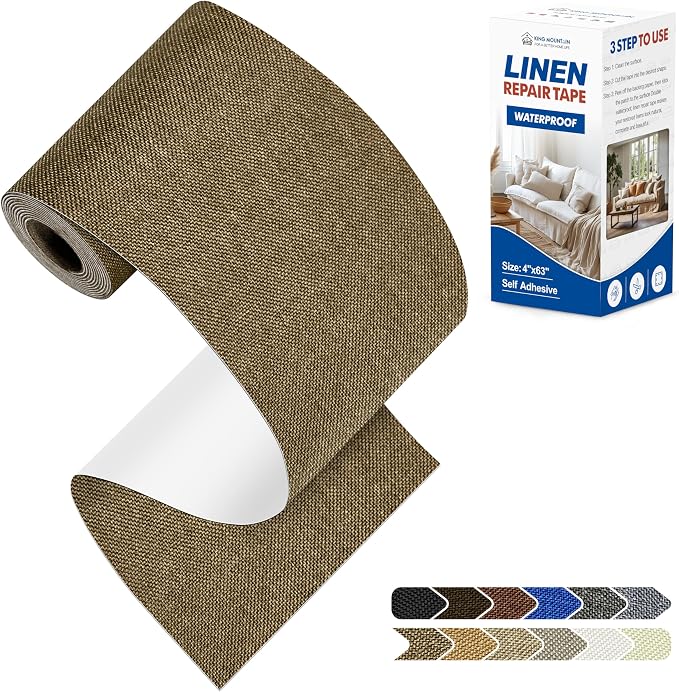 KING MOUNTAIN Linen Repair Patches, Self-Adhesive Linen Fabric Patches by ForABetterHomeLife