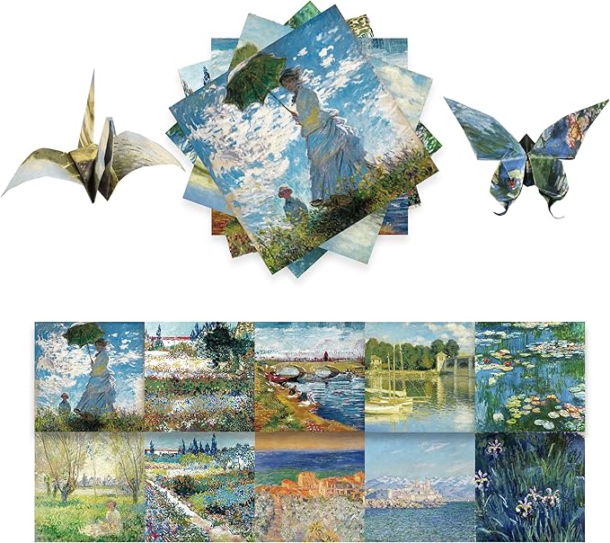 Origami Paper Kit 50 Sheets 6 Inch Square Double Sided Color 10 Vivid Colors by Bestartsuppliesforyou