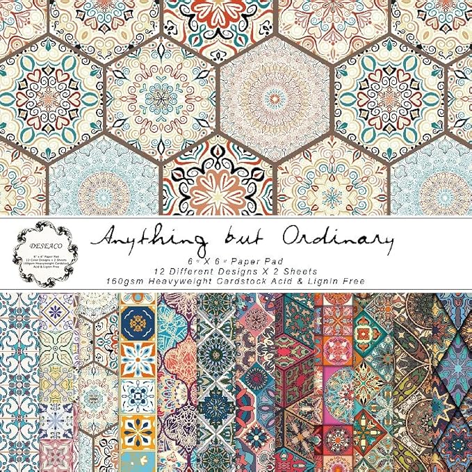 Groovy Boho Tribal Scrapbook Pad – 24 Bohemian Sheets by SXUSALLC