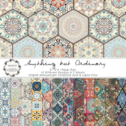 Groovy Boho Tribal Scrapbook Pad – 24 Bohemian Sheets by SXUSALLC