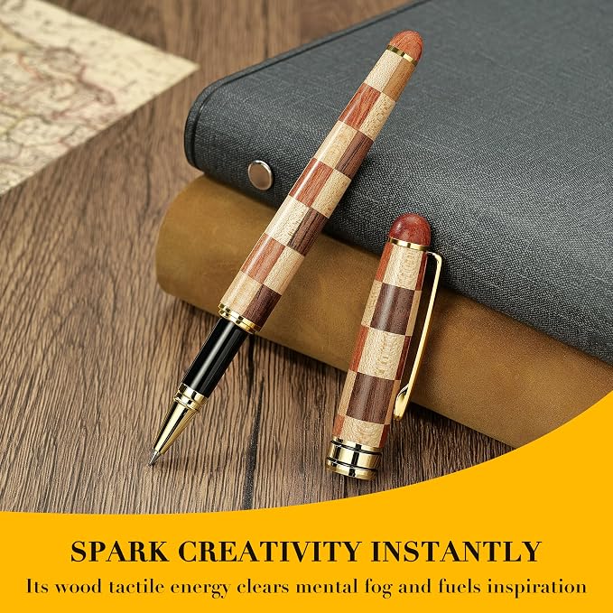 BEILUNER Luxury Wood Ballpoint Pen Writing Set, Chess Style - Image 7