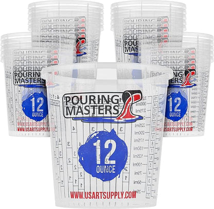 Pouring Masters 12 Ounce Graduated Plastic Mixing Cups by Pouring+Masters