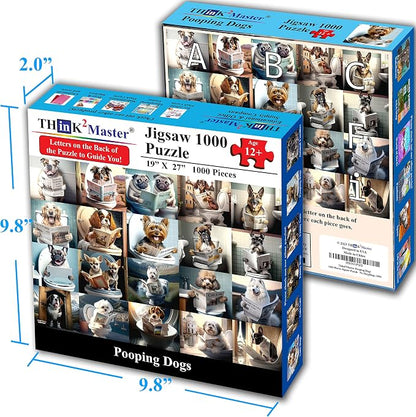 Think2Master Pooping Dogs & Puppies 1000 Pieces Jigsaw Puzzle. Pooping Puppies - Image 6