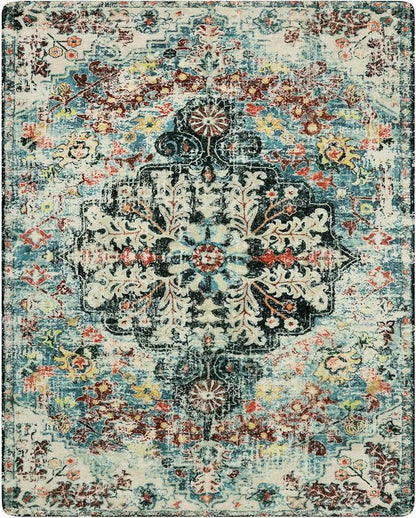 Lahome Boho 8x10 Rugs for Living Room, Teal Washable Rugs for Bedroom Aesthetic - Image 9