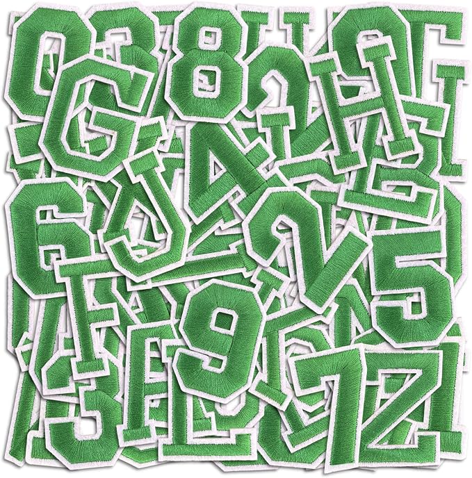 Letter and Number Iron On Patches, A-Z Alphabet and Numbers 0-9 Embroidery by Cazzon
