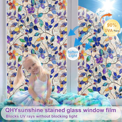 Stained Glass Window Privacy Film Decorative Rainbow Static Clings – Ideal - Image 3