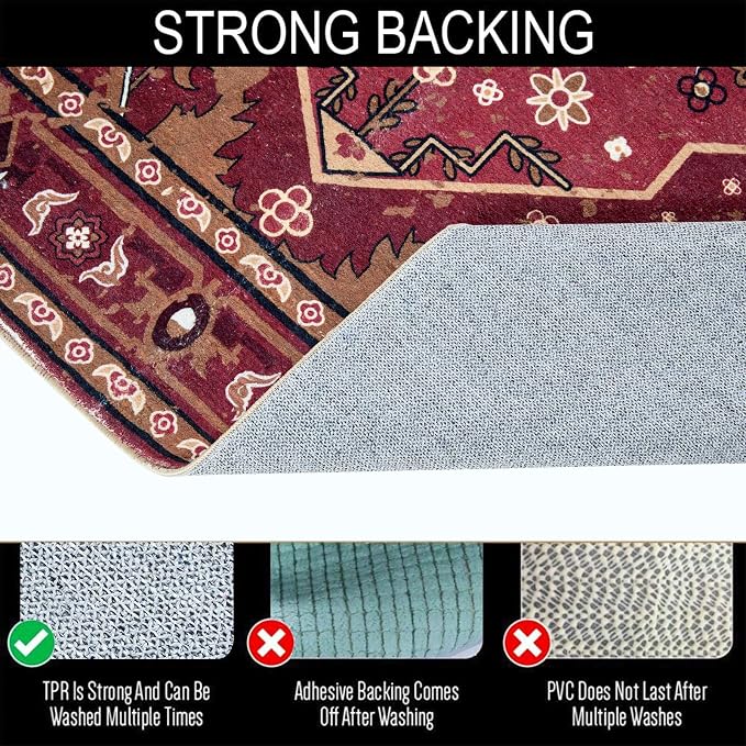 Tribal Rugs Summer Tropical 6x9 Area Rugs Wine Red Traditional Boho Vintage - Image 3