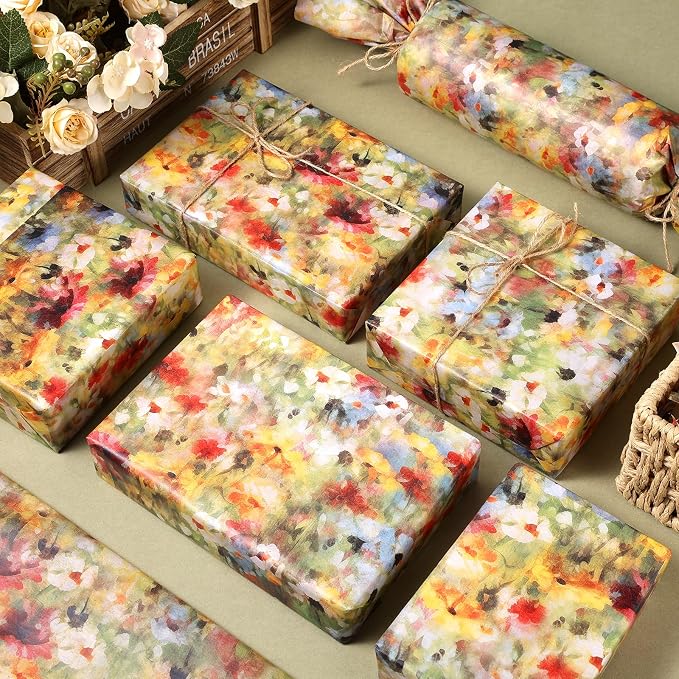 60 Sheets Monet Floral Garden Tissue Paper, 20 x 14 Inch Wildflower Monet - Image 4
