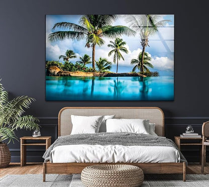 My Photostation.com 20Wx14H'' Island & Blue Sea Glass Wall ArtTempered Glass - Image 8