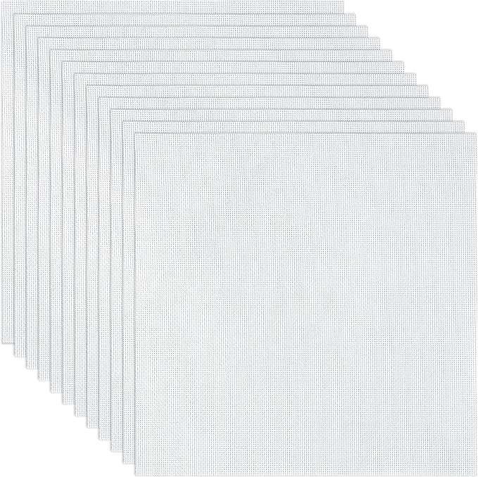 12 PCS Aida Cloth 14 Count White Cross Stitch Fabric by XEmbro