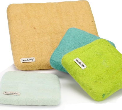 Woolbuddy Needle Felting Pad – Yellow Wool Mat 10x10x1.5 – Foam Alternative Base - Image 2