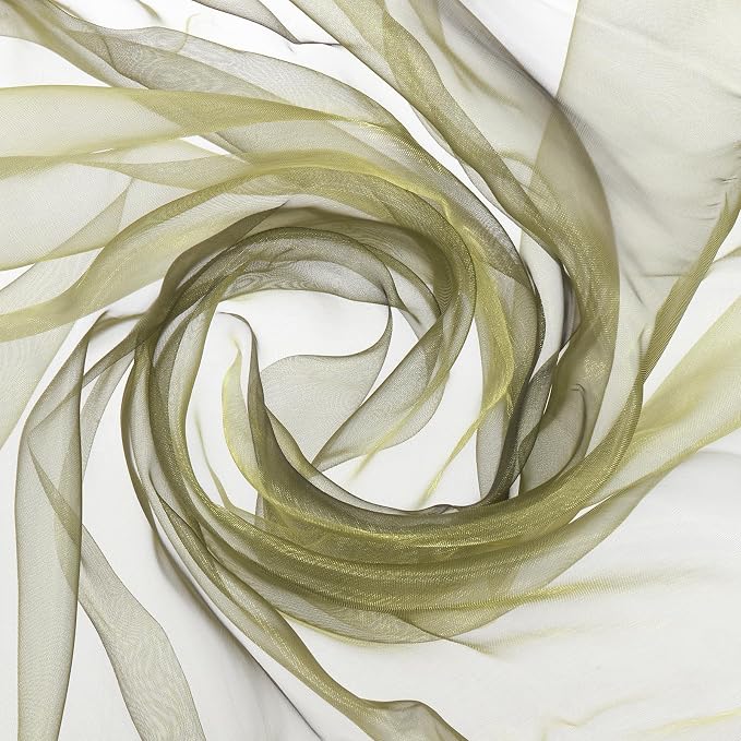 MECCANIXITY Iridescent Sheer Organza Fabric, 10 Yards x 59 Inches Solid by MECCANIXITY