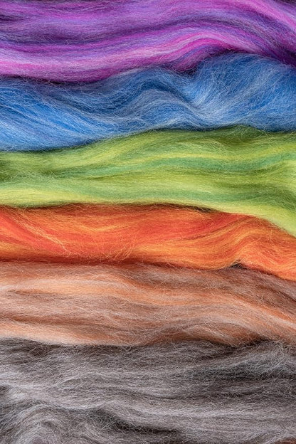 Kondoos Multi Colored Natural Wool roving, 1 lb. Best Wool - Image 8