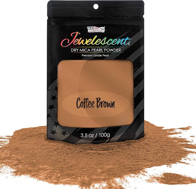 U.S. Art Supply Jewelescent Mica Pearl Pigment Powder, Interference Coffee by USArtSupply