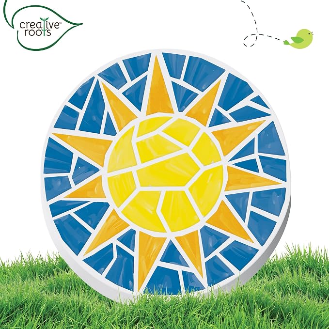 Creative Roots Mosaic Sun Stepping Stone Kit, Includes 7-Inch Ceramic Stepping - Image 4