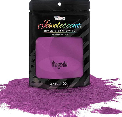 U.S. Art Supply Jewelescent Mica Pearl Pigment Powder, Magenta 3.5 oz Pouch by USArtSupply