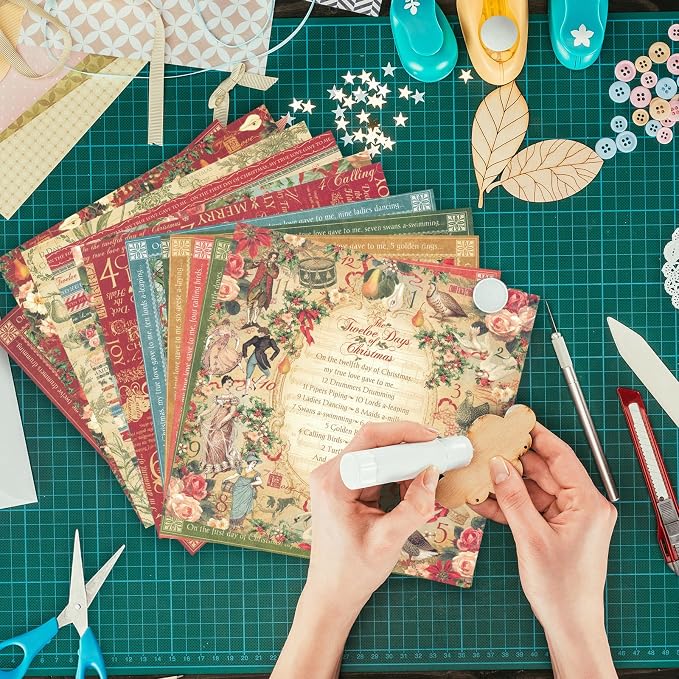 24 Sheets 12 Designs Scrapbook Paper Pad, Scrapbooking DIY Decorative - Image 9