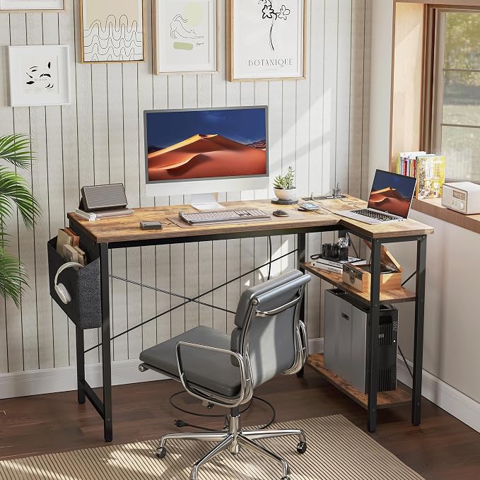 TIQLAB L Shaped Computer Desk - Image 9