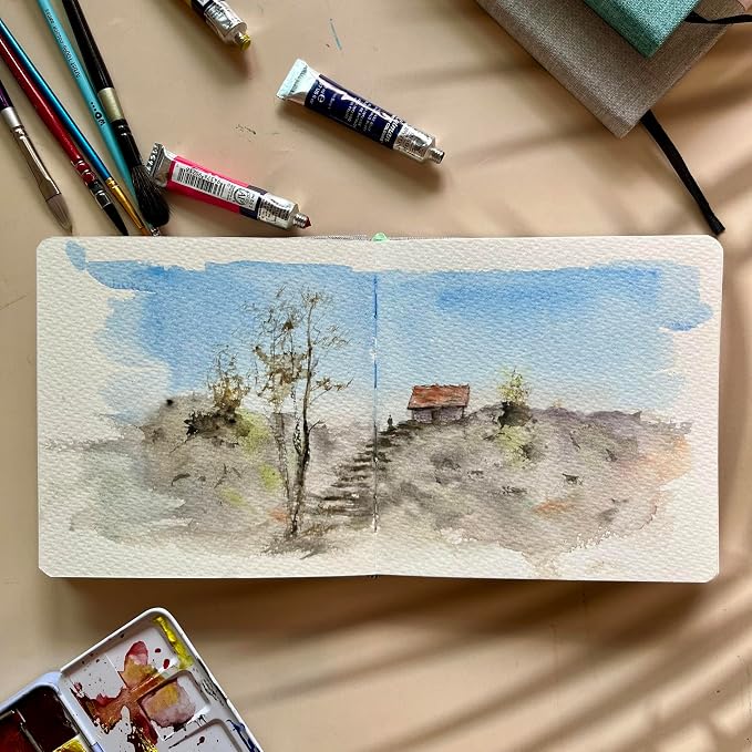 tumuarta Square Watercolor Journal, 140 LB, 300 GSM, Cotton Paper, Cold Press - Image 7