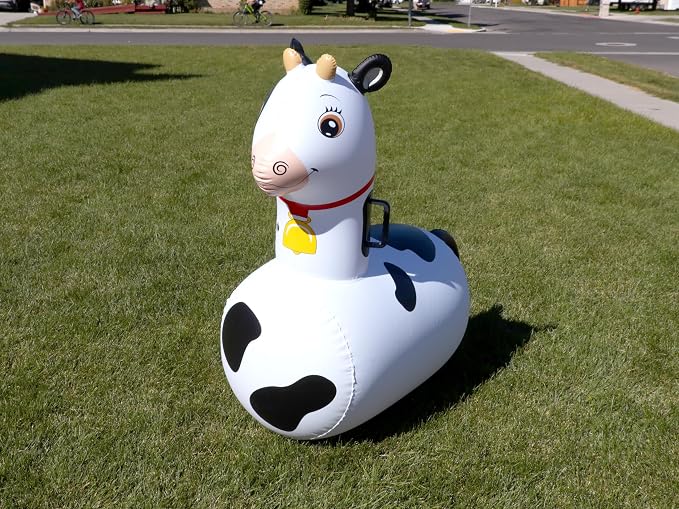 Hearthsong Hop N Go Inflatable Bouncy Cow Riding, Hopping Toys - Image 3