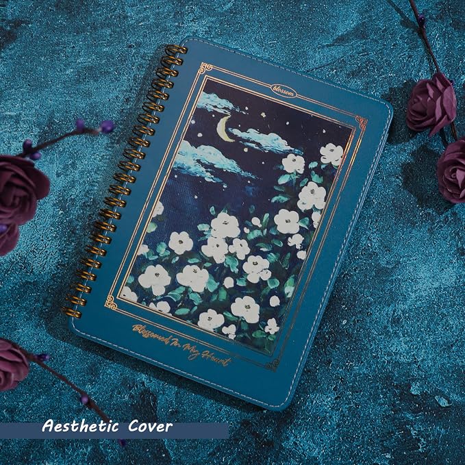Spiral Notebook for Women, Durable A5 Leather Hardcover Notebooks, 140 Lined - Image 5