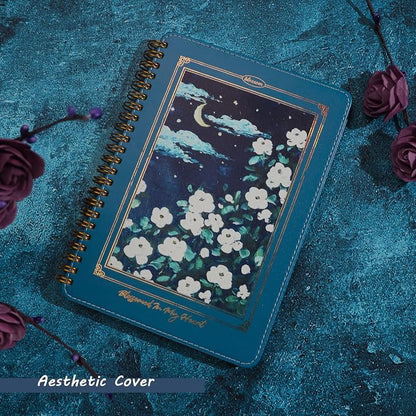 Spiral Notebook for Women, Durable A5 Leather Hardcover Notebooks, 140 Lined - Image 5
