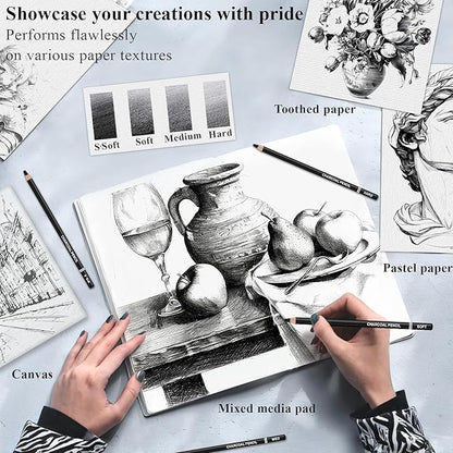 Charcoal Pencils for drawing, Charcoal Drawing Pencils, Art Supplies for Artist - Image 6