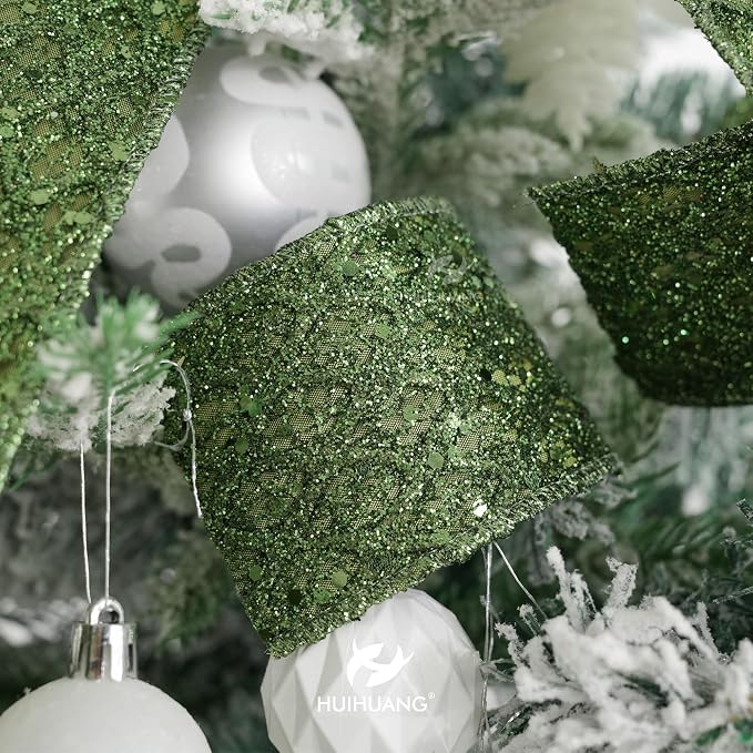 HUIHUANG Moss Green Wired Ribbon - Image 4