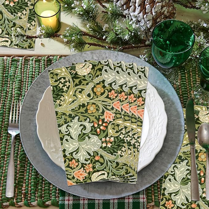 80PCS Vintage Floral Paper Napkins - Image 4