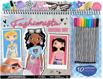 Fashion Angels Fashionista Sketch Set, Includes Sketch Pad - Image 2