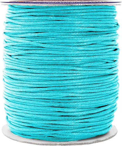 Mandala Crafts 1.5mm 109 Yards Turquoise Cotton Waxed Cord by MandalaCrafts