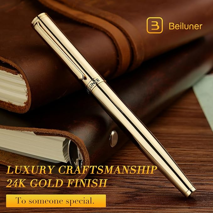 BEILUNER Luxury Gold Rollerball Pen, Stunning Pens - Image 5