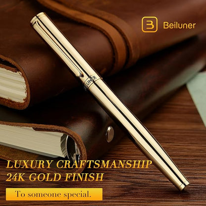 BEILUNER Luxury Gold Rollerball Pen, Stunning Pens - Image 5