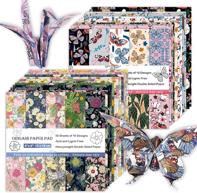 Origami Paper Kit 100 Sheets 6 Inch Square Double Sided Color 20 Vivid Colors by Bestartsuppliesforyou