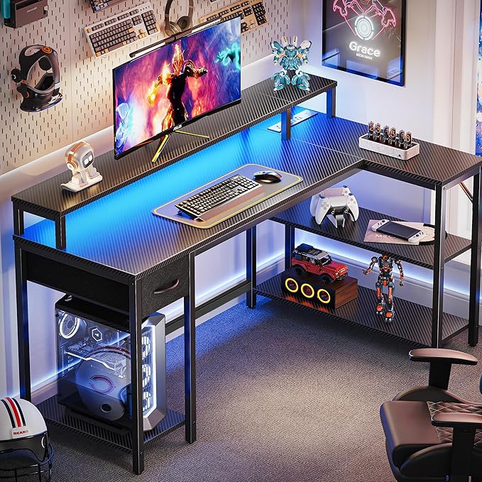 SUPERJARE 53 inch Reversible L Shaped Desk - Image 2